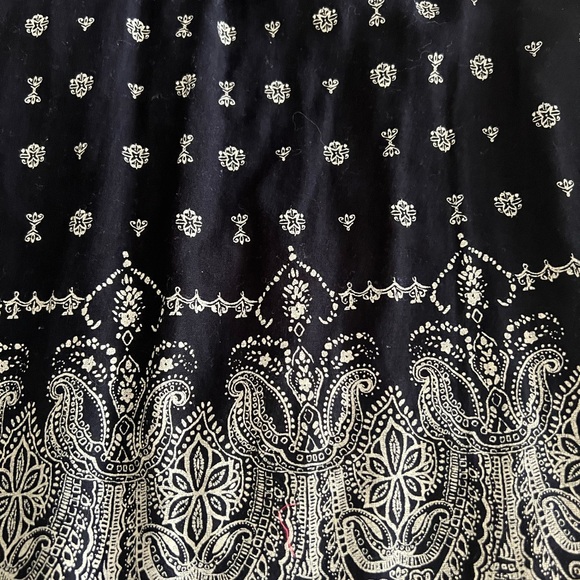 Gap 100% Cotton Black Patterned Dress wth ties at shoulders Girls M (8) lined - Picture 4 of 7